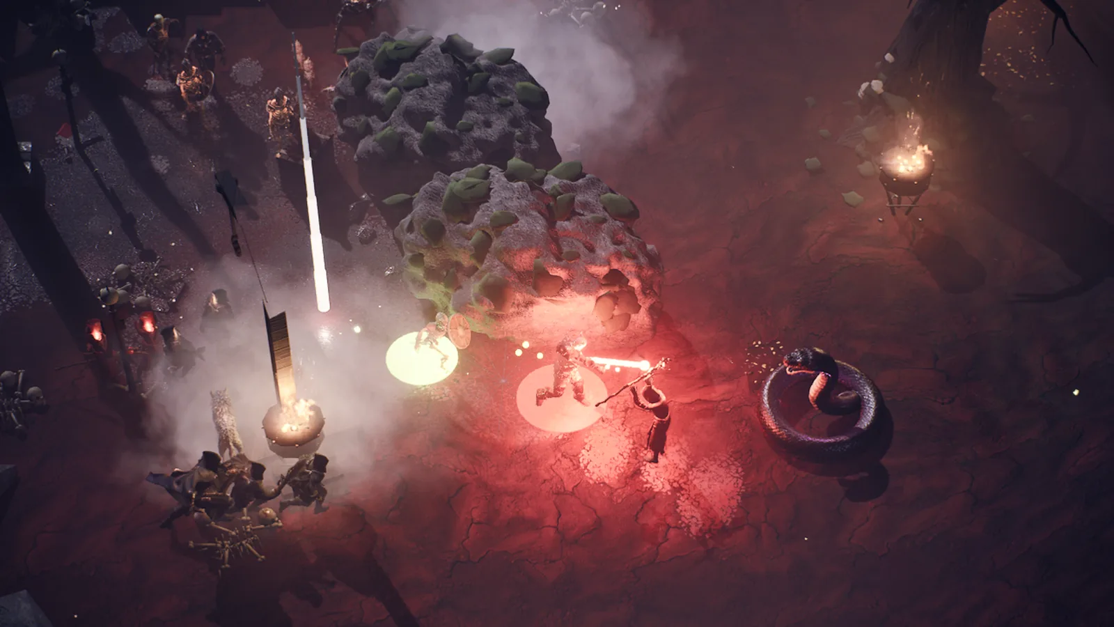 In game: the berserker casts Blood Wind into a pack of the dead